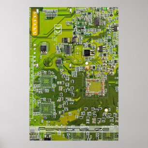 Custom Light Green PCB Circuit Board for IT Pros Poster