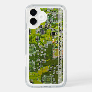 Custom Light Green PCB Circuit Board for IT Pros iPhone 16 Plus Case