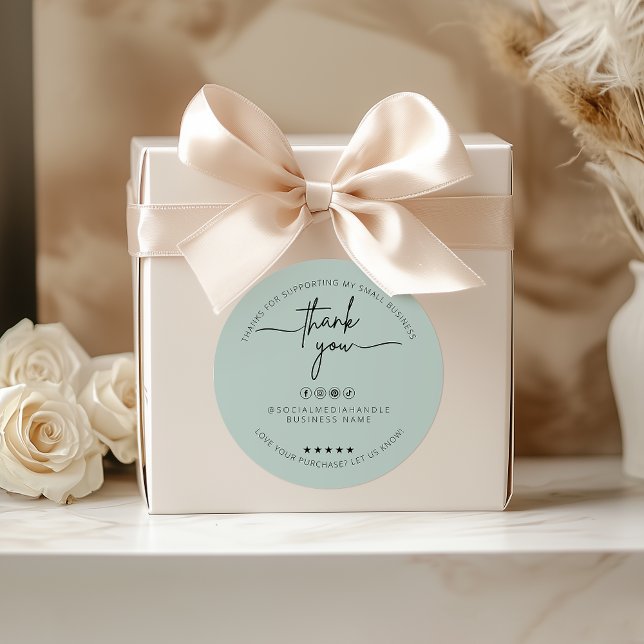 Custom Light Green Sticker Thank You Label (Custom Light Green Sticker Thank You Label)