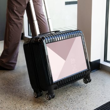 Custom Light Mauve Taupe Blush Pink Monogram Luggage by All_In_Cute_Fun at Zazzle