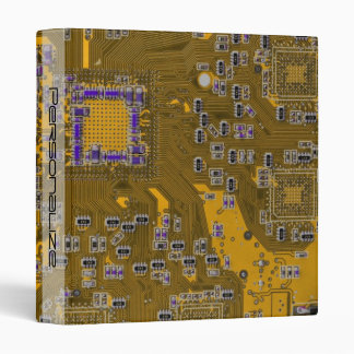 Custom Light Orange PCB Circuit Board for IT Pros 3 Ring Binder