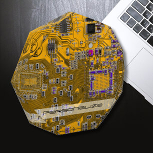 Custom Light Orange PCB Circuit Board for IT Pros Acrylic Award