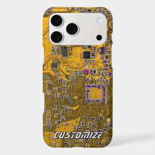 Custom Light Orange PCB Circuit Board for IT Pros  iPhone 17 Pro Max Case
