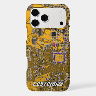Custom Light Orange PCB Circuit Board for IT Pros iPhone 17 Pro Max Case