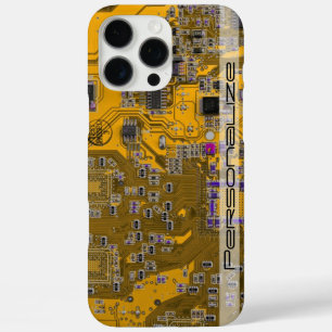Custom Light Orange PCB Circuit Board for IT Pros iPhone 16 Pro Max Case