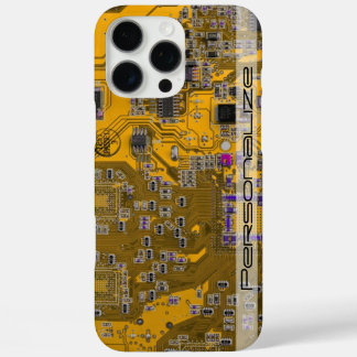 Custom Light Orange PCB Circuit Board for IT Pros iPhone 16 Pro Max Case
