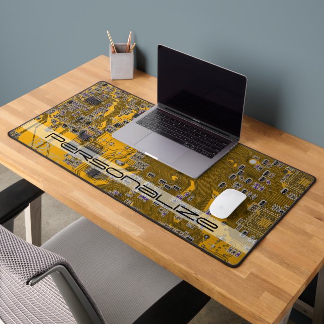 Custom Light Orange PCB Circuit Board for IT Pros Desk Mat (Office 2)