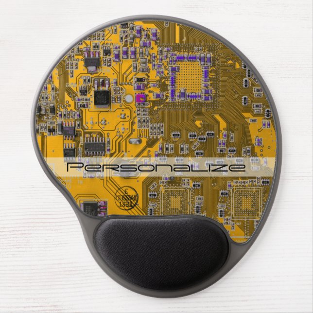 Custom Light Orange PCB Circuit Board for IT Pros Gel Mouse Pad (Front)