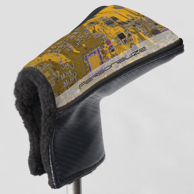 Custom Light Orange PCB Circuit Board for IT Pros Golf Head Cover (3/4 Front)