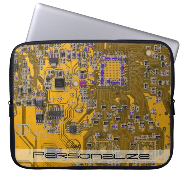 Custom Light Orange PCB Circuit Board for IT Pros Laptop Sleeve (Front)