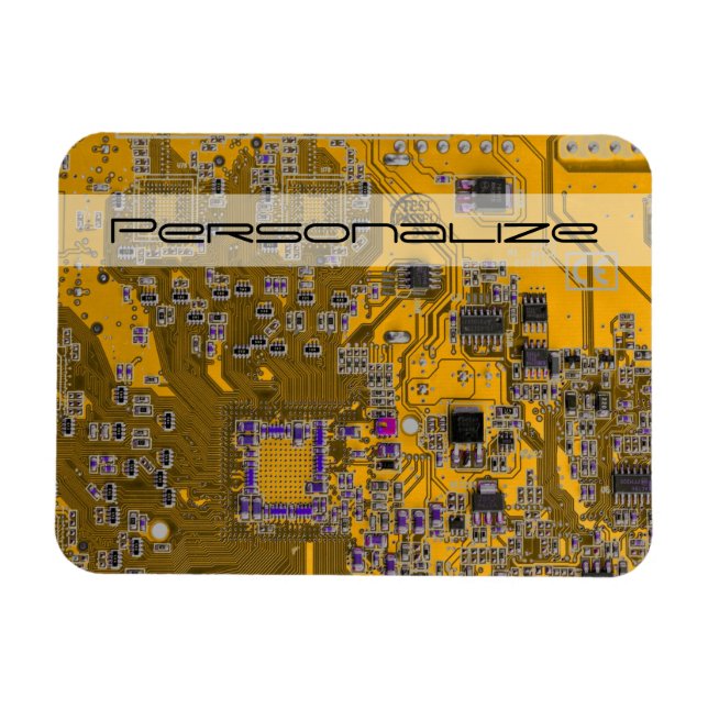 Custom Light Orange PCB Circuit Board for IT Pros Magnet (Horizontal)