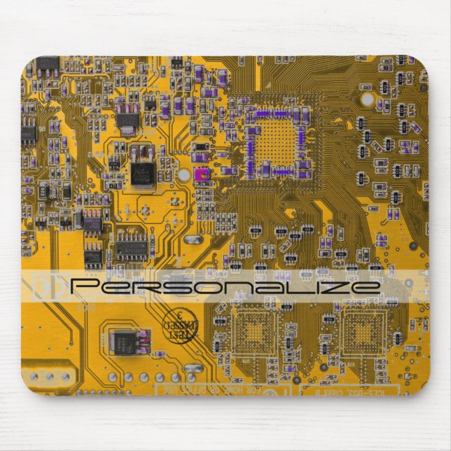 Custom Light Orange PCB Circuit Board for IT Pros Mouse Pad (Front)