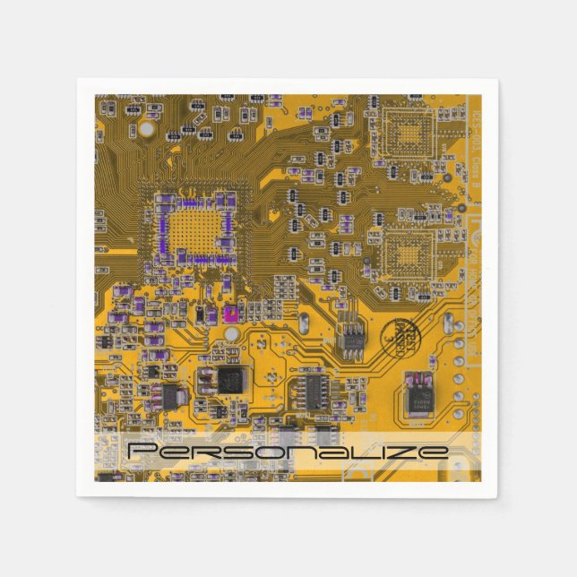 Custom Light Orange PCB Circuit Board for IT Pros Napkins (Front)