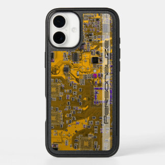 Custom Light Orange PCB Circuit Board for IT Pros iPhone 16 Plus Case