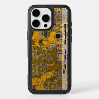 Custom Light Orange PCB Circuit Board for IT Pros iPhone 16 Pro Max Case