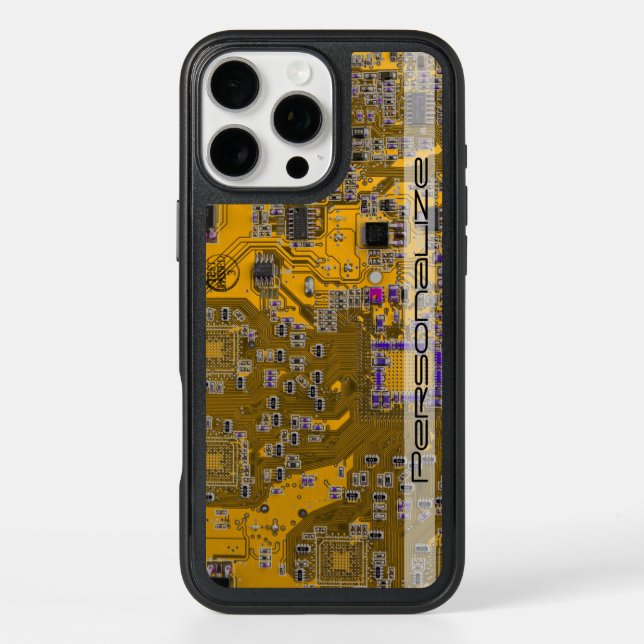 Custom Light Orange PCB Circuit Board for IT Pros Otterbox iPhone Case (Back)