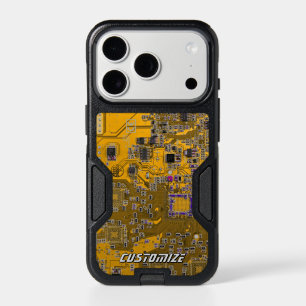 Custom Light Orange PCB Circuit Board for IT Pros  iPhone 17 Pro Case