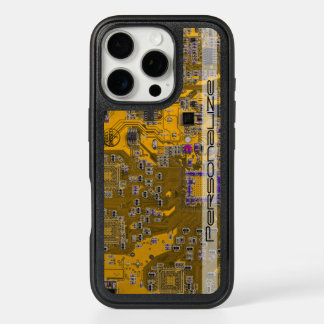 Custom Light Orange PCB Circuit Board for IT Pros iPhone 16 Pro Case