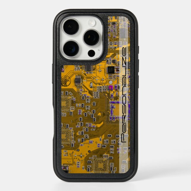 Custom Light Orange PCB Circuit Board for IT Pros Otterbox iPhone Case (Back)
