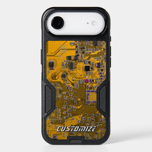 Custom Light Orange PCB Circuit Board for IT Pros  Otterbox iPhone Case (Back)