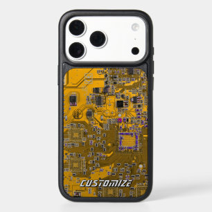 Custom Light Orange PCB Circuit Board for IT Pros  iPhone 17 Pro Max Case