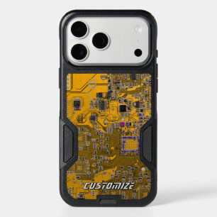 Custom Light Orange PCB Circuit Board for IT Pros  iPhone 17 Pro Max Case