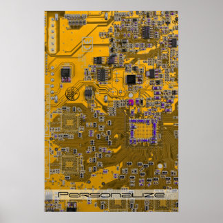 Custom Light Orange PCB Circuit Board for IT Pros Poster