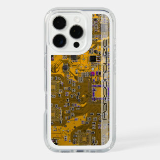 Custom Light Orange PCB Circuit Board for IT Pros iPhone 16 Pro Case