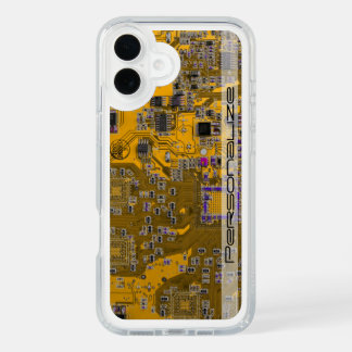Custom Light Orange PCB Circuit Board for IT Pros iPhone 16 Plus Case