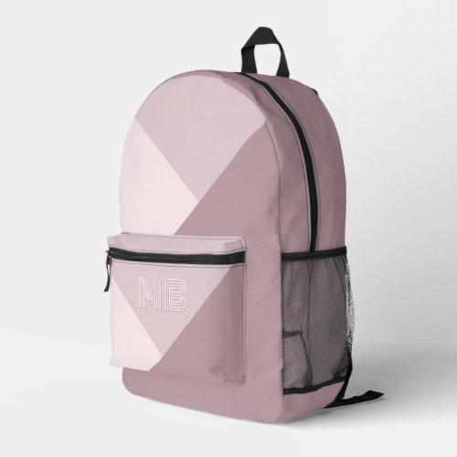 Custom Light Pastel Dusty Rose Mauve Blush Pink Printed Backpack