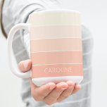 Custom Light Peach Coral Orange Stripes Pattern Coffee Mug<br><div class="desc">Beautiful contemporary salmon orange, pastel peach, light coral and cream colored stripes pattern. With room to customize or personalize with a name, monogram, or initials of your choice. Unique, simple, funky, modern, and whimsical hipster design for the elegant artistic fashionista or artsy fashion diva, hip trendsetter, vintage retro art style,...</div>