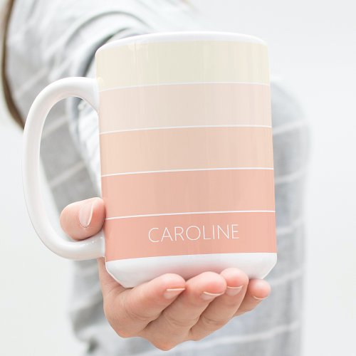 Custom Light Peach Coral Orange Stripes Pattern Coffee Mug Custom Light Peach Coral Orange Stripes Pattern Coffee Mug