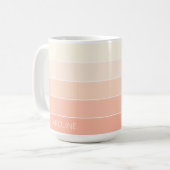 Custom Light Peach Coral Orange Stripes Pattern Coffee Mug (Front Left)