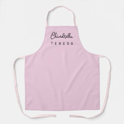 Custom Light Pink Minimalist Monogram Design Apron