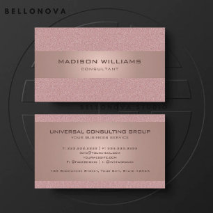 Custom Light Pink White Glitter Professional Business Card
