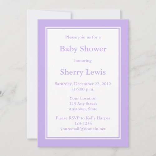 Custom Light Purple Invitation