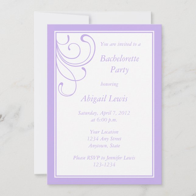 Custom Light Purple Invitations or Announcements (Front)