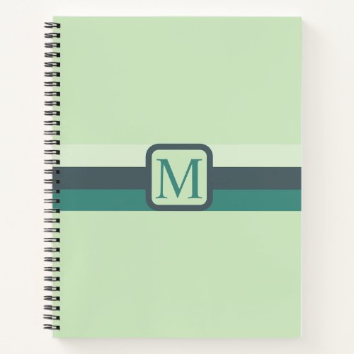 Custom Light Soft Teal Green Blue Color Block Notebook