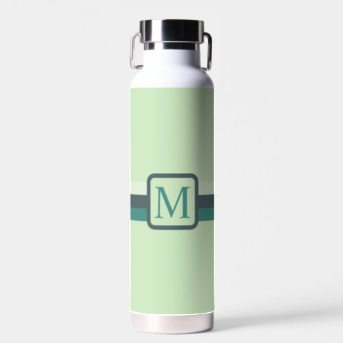 Custom Light Soft Teal Green Color Block Water Bottle