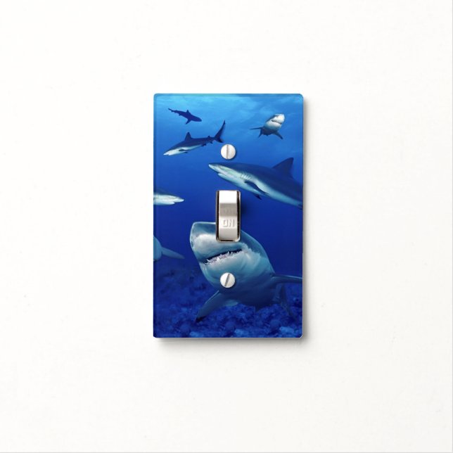Custom Light Switch Cover-Sharks (In Situ)