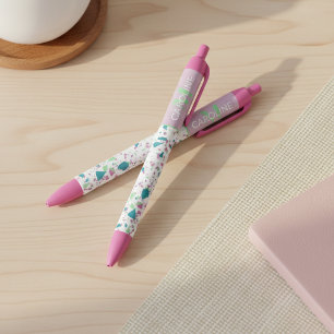 Custom Light Teal Blue Green Pink Violet Terrazzo Pen