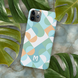 Custom Light Teal Blue Green Retro Art Pattern iPhone 11 Pro Max Case
