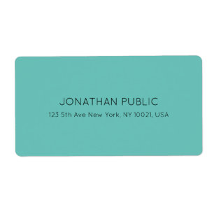 Custom Light Teal Blue Green Shipping Address Label