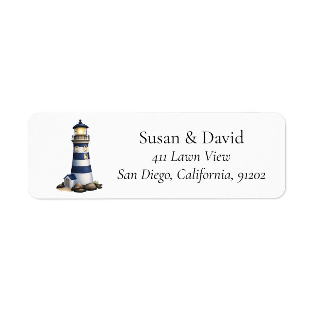 Custom Lighthouse Address Label (Front)