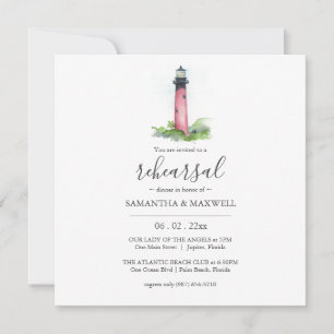 Custom Lighthouse Rehearsal Dinner Invitations