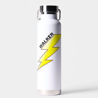 Custom Lightning Bolt for Boys - Personalized Name Water Bottle