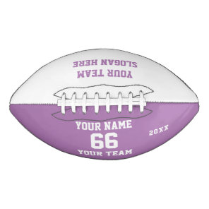 Custom liliac Football with Name, Number, Team
