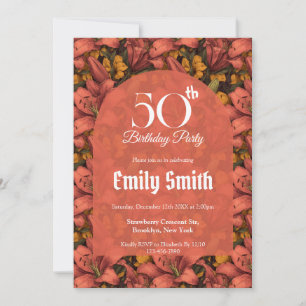 Custom Lilies Charm Outdoor Birthday Invitation