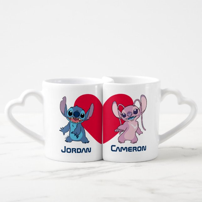 Custom Lilo and Stitch | Stitch and Angel Couple Coffee Mug Set (Front Nesting)