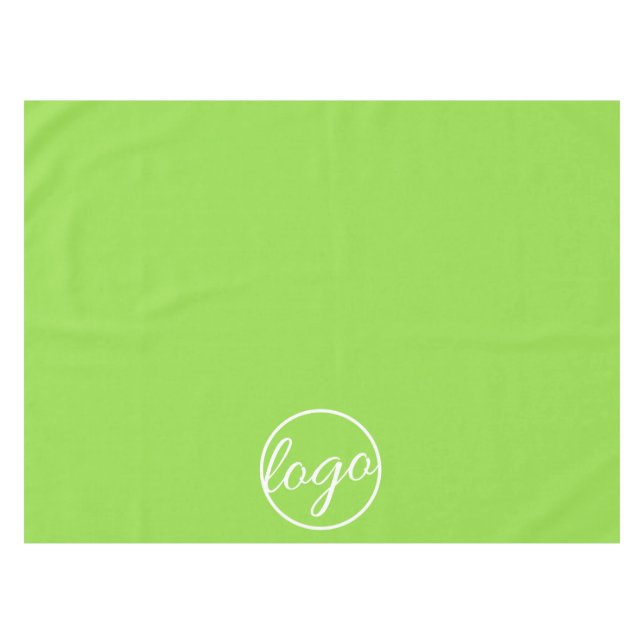 Custom Lime Green Trade Show Logo Business Tablecloth (Front (Horizontal))